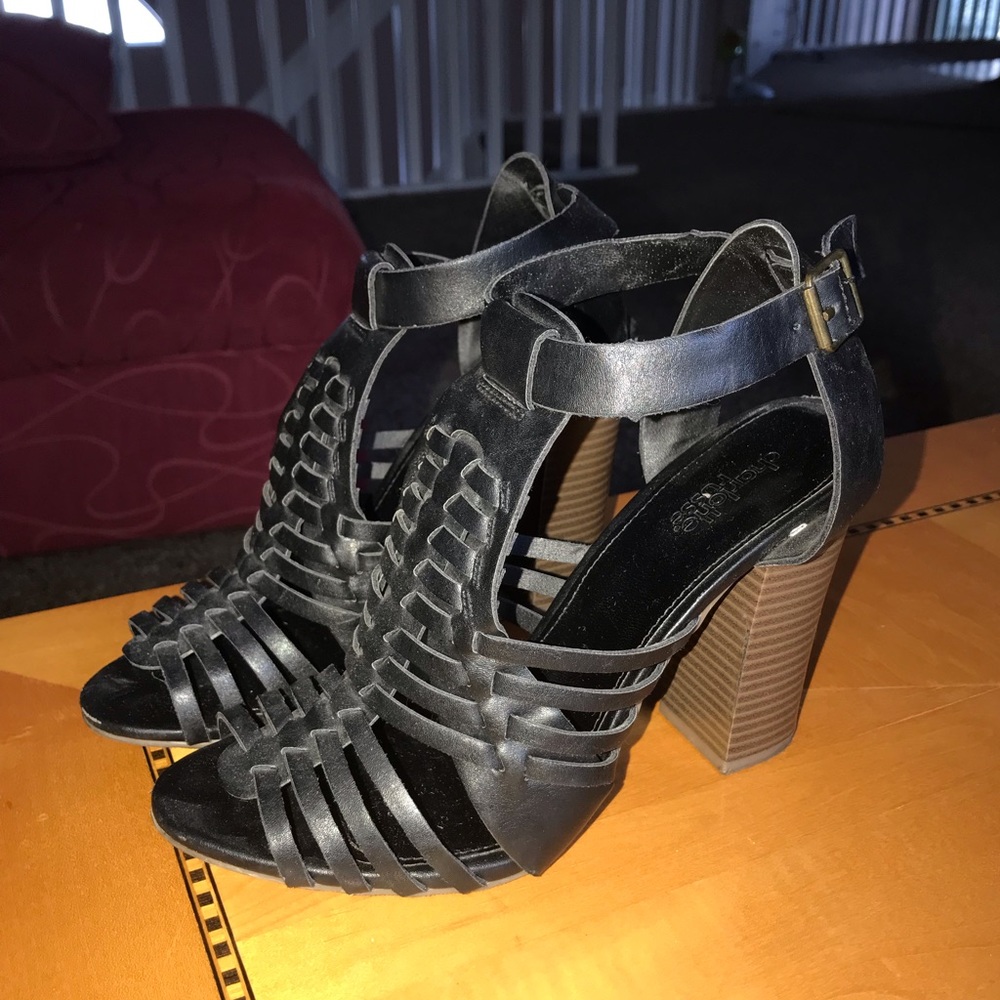 Black Wedge Heels